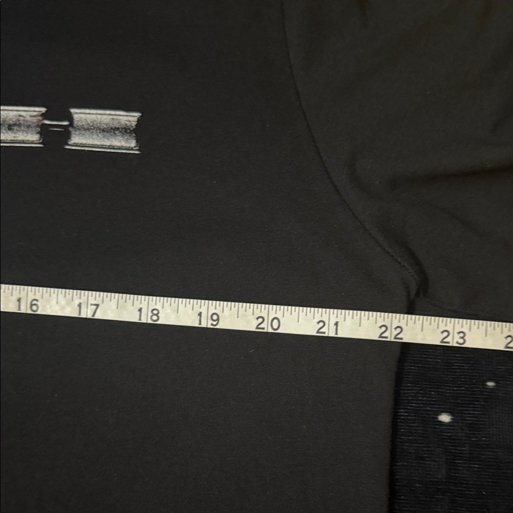 Next Level Apparel Black Long Sleeve Tee with Red Sleeve Splatter - Picture 9 of 16